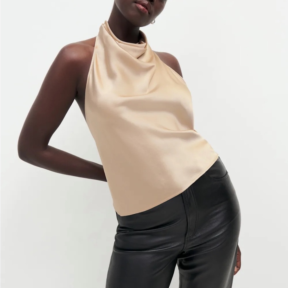 Elegant Beige Halter Top
